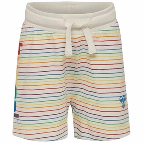 Hummel Rainbow Whisper White Shorts Stretch Fabric Cooling Mesh Lining