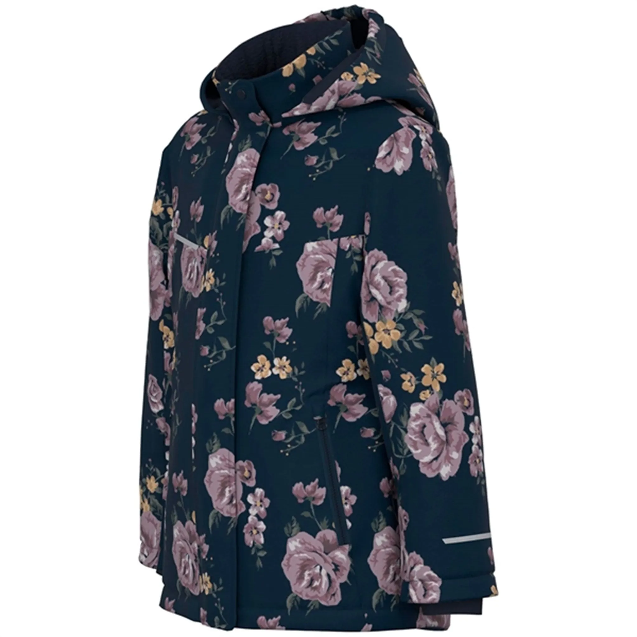 Name it Dark Sapphire Snow Jacket Flower Non Irritating Lining Drop Hood Style