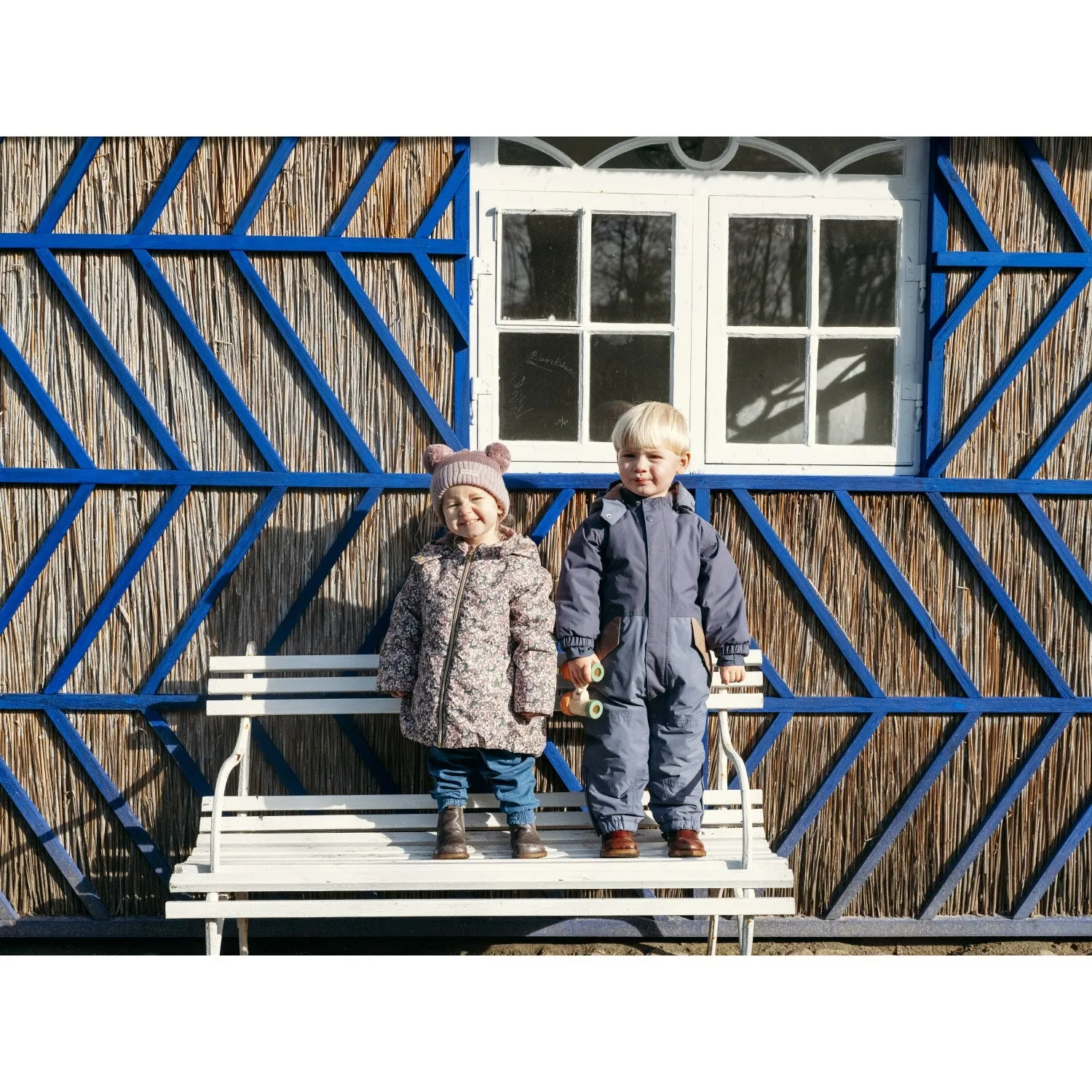 Sheer-Overlay Hust & Claire Ombre Blue Orlando Snowsuit