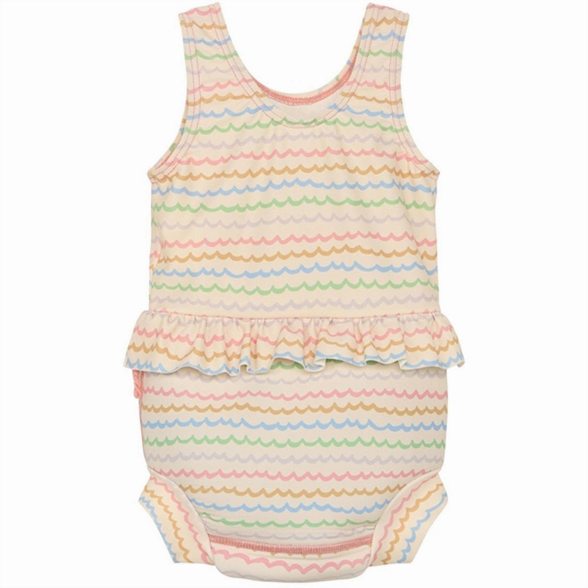 Eco Friendly Packaging Bonded Edge Detailing Hust & Claire Shrimp Maddie Swimsuit w. Swim Diaper