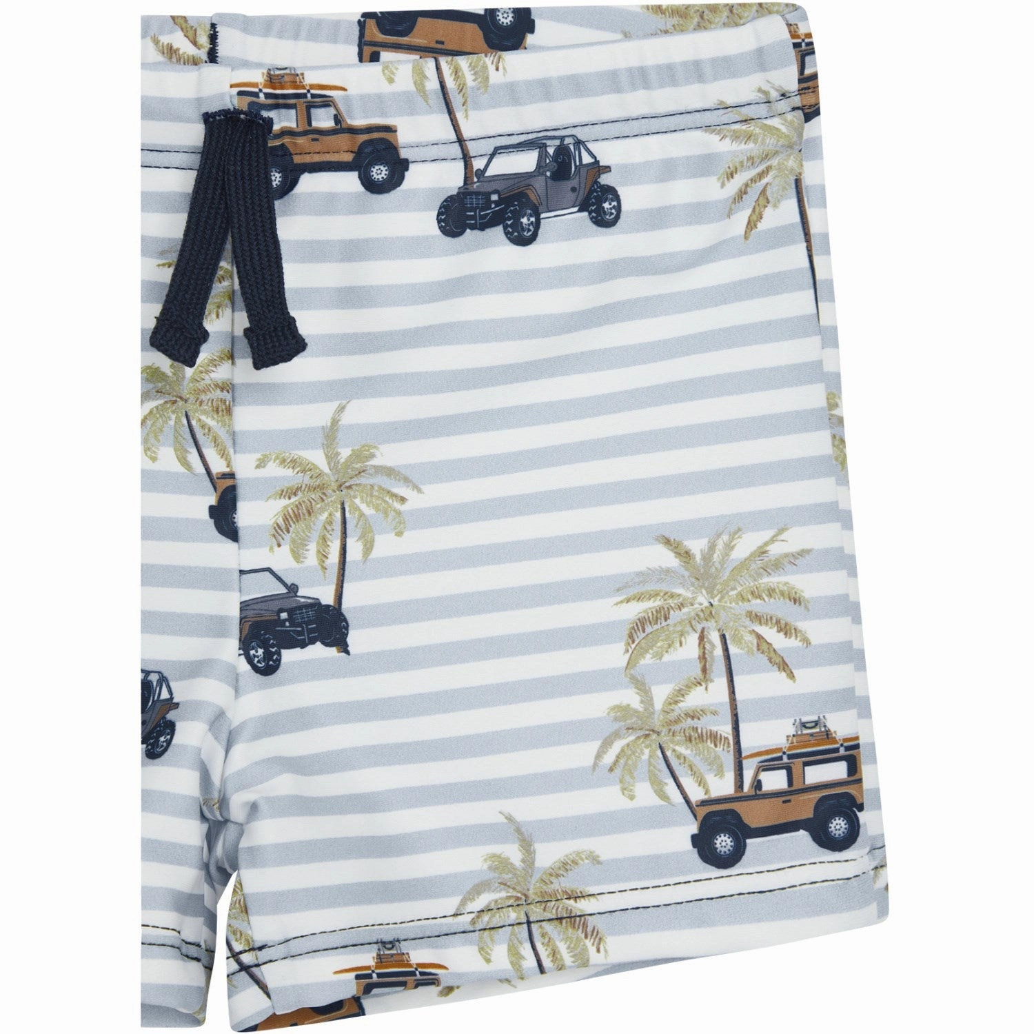 Hust & Claire White Haki Swim Trunks Flex Zone Construction