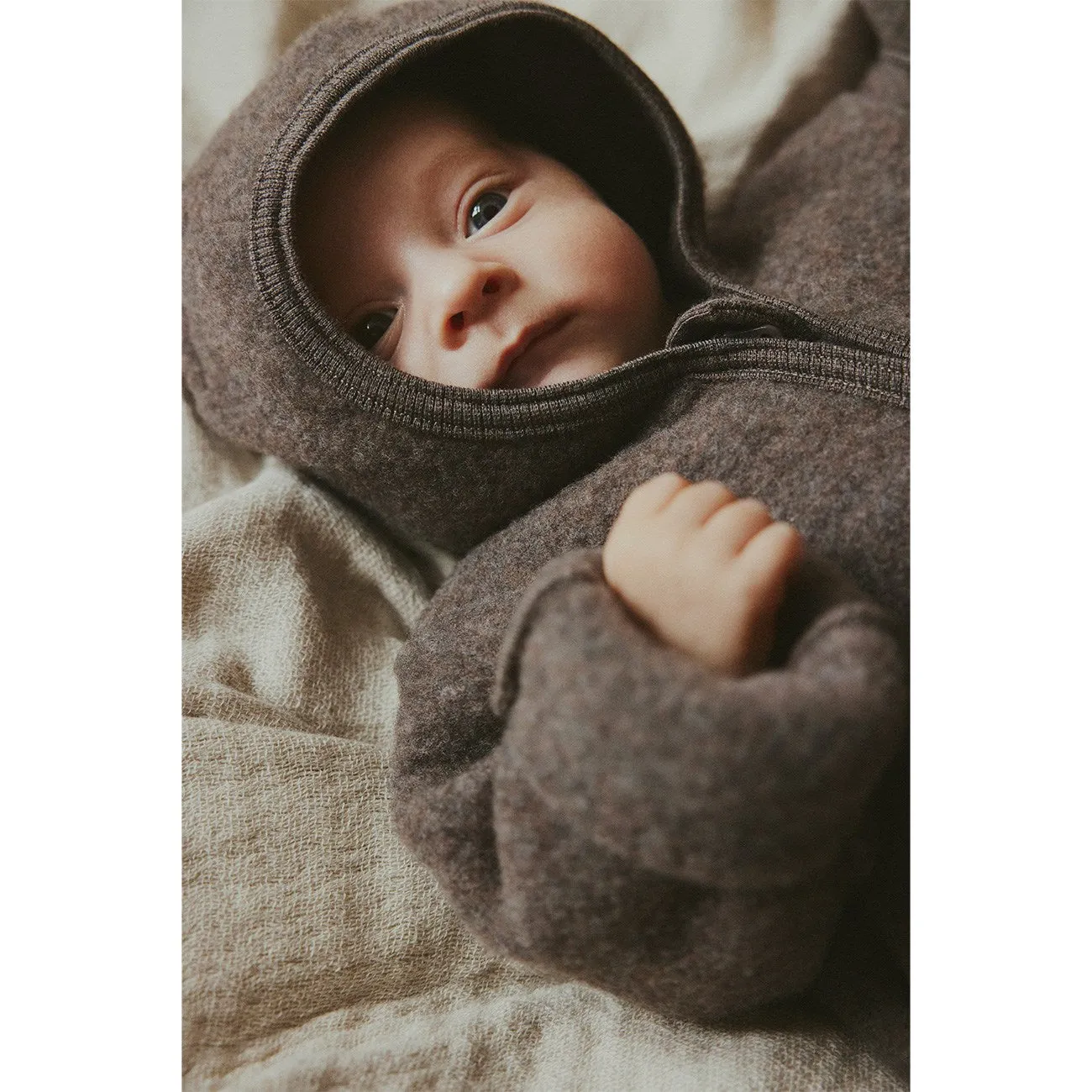 Base Outfit Casual Wear Huttelihut Brown Melange Jacket Ears Wool Fleece