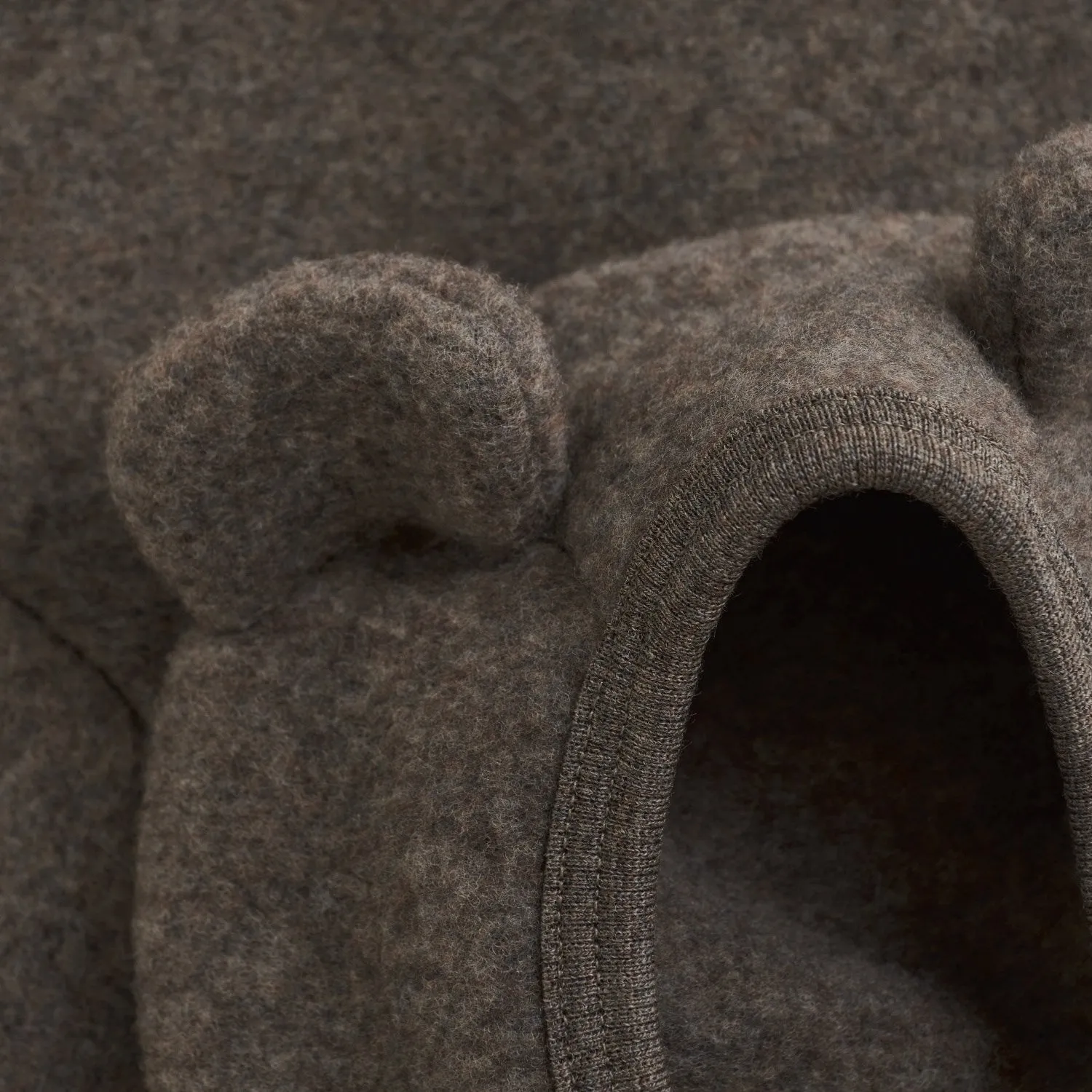 Huttelihut Brown Melange Jacket Ears Wool Fleece Relaxed Comfort Comfort Stretch