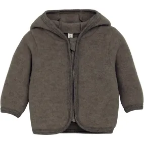 Huttelihut Brown Melange Jacket Ears Wool Fleece dry weather