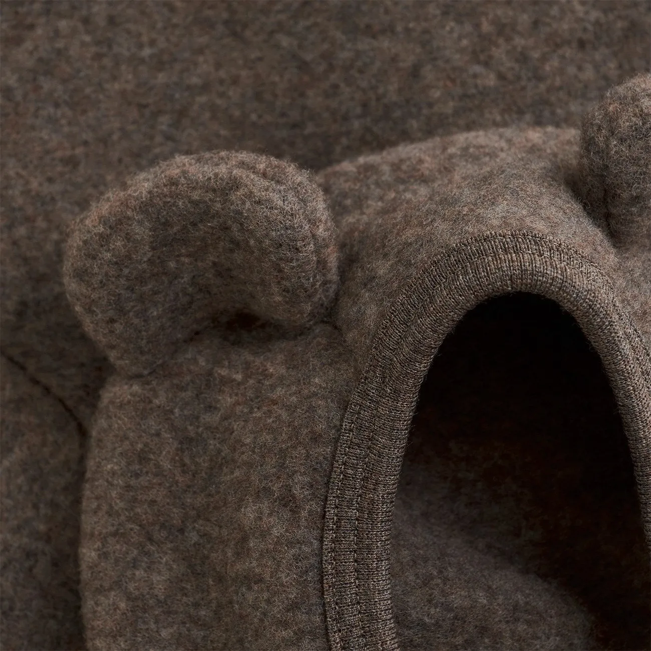 Pocket Lining Huttelihut Brown Melange Jacket Ears Wool Fleece