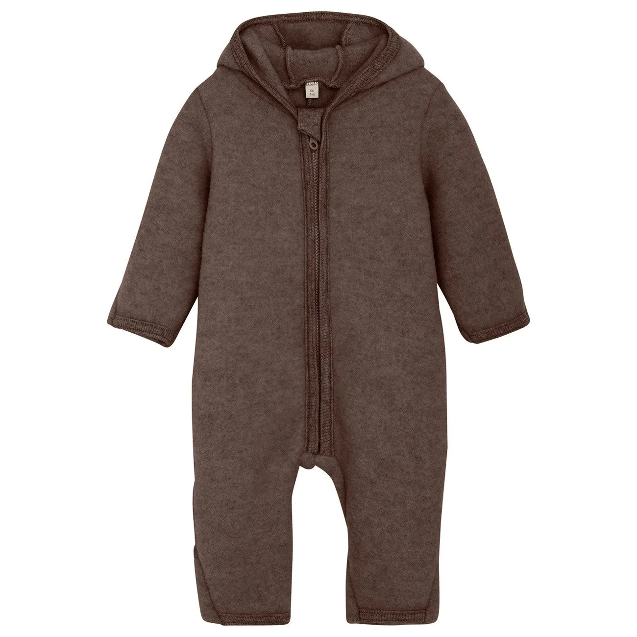 Dance-Party Artisanal-Detail Huttelihut Brown Melange Pram Suit Ears Wool Fleece (M)