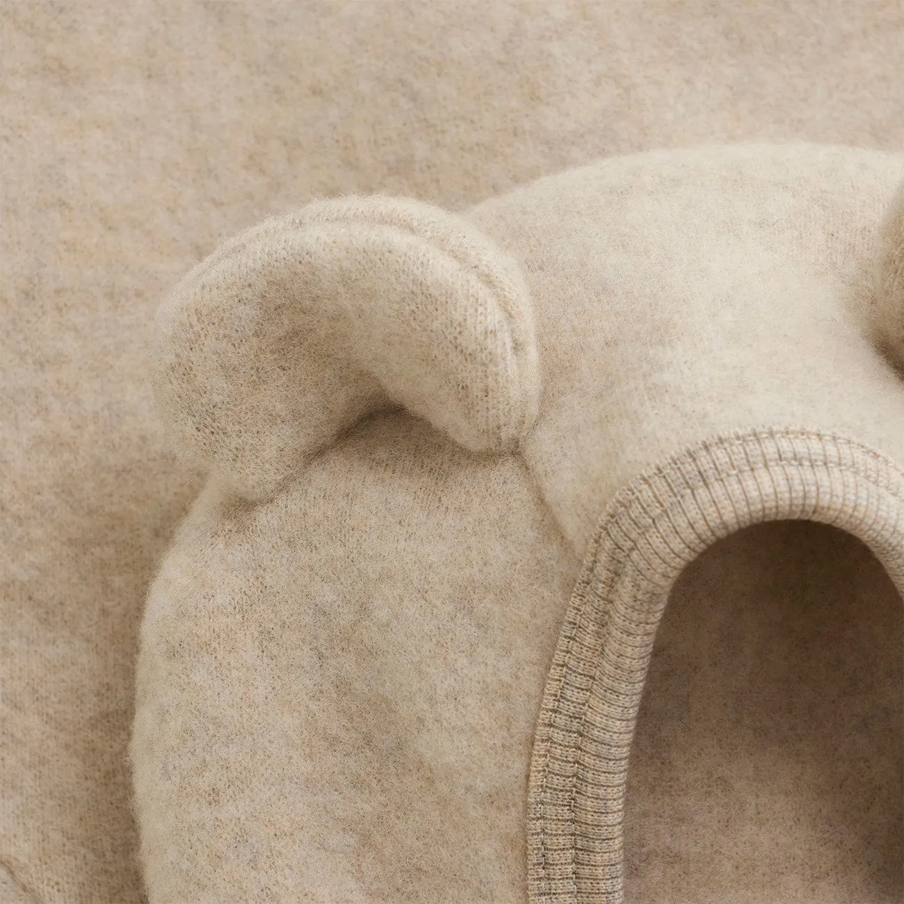 Recycled Polyester Cold Season Huttelihut Camel Melange Jacket Ears Wool Fleece