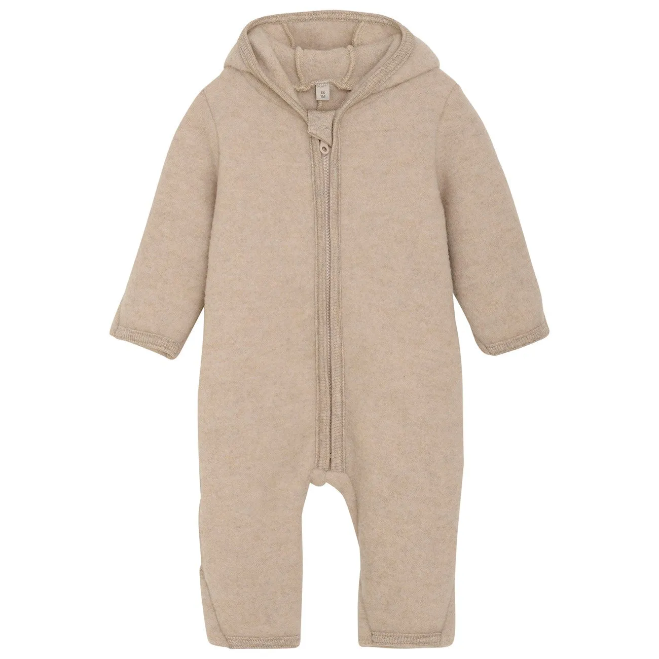 Huttelihut Camel Melange Pram Suit Ears Wool Fleece (M) Everyday-Use