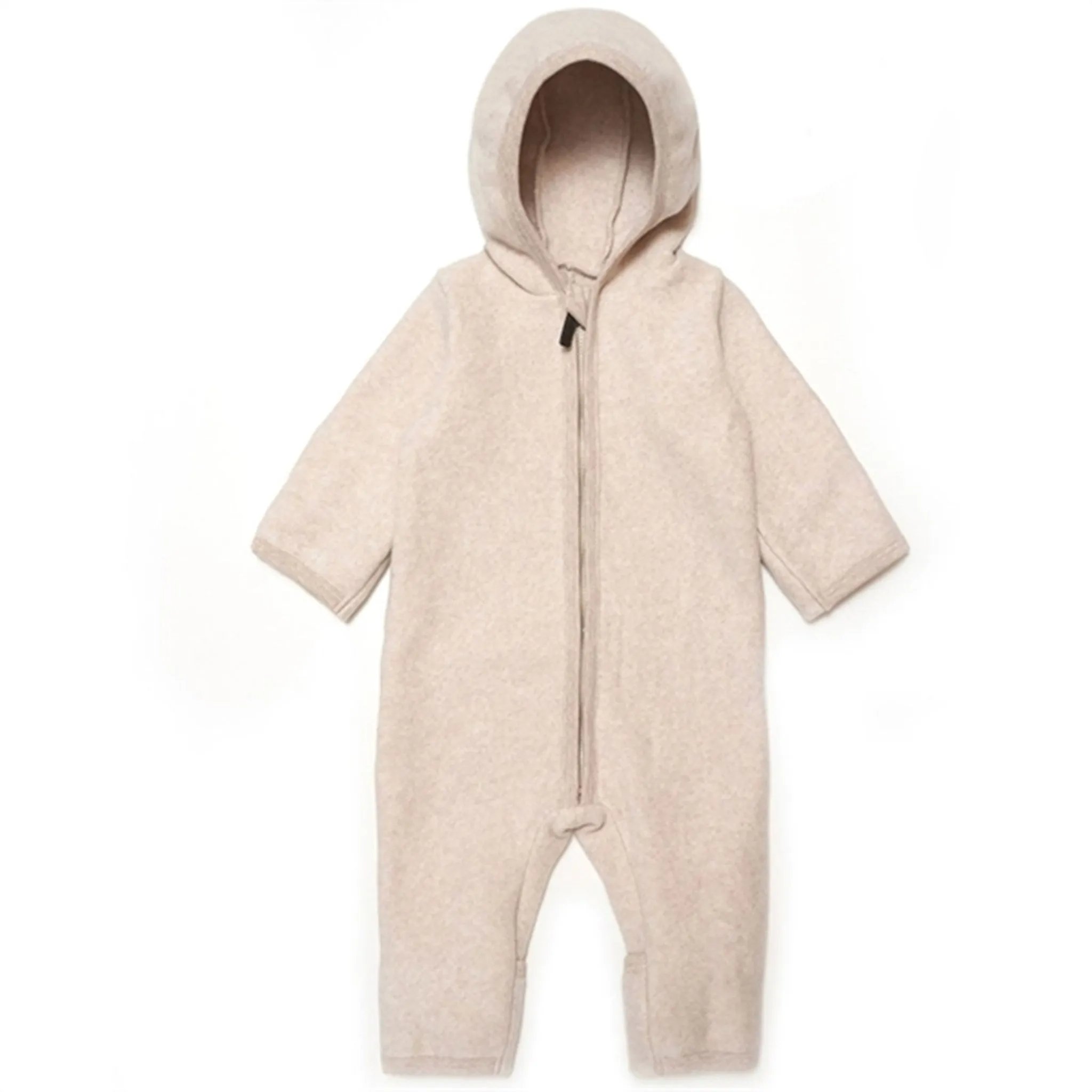 Fringe-Detail Huttelihut Pram Suit Cotton Fleece Momo Cot Cleece Camel