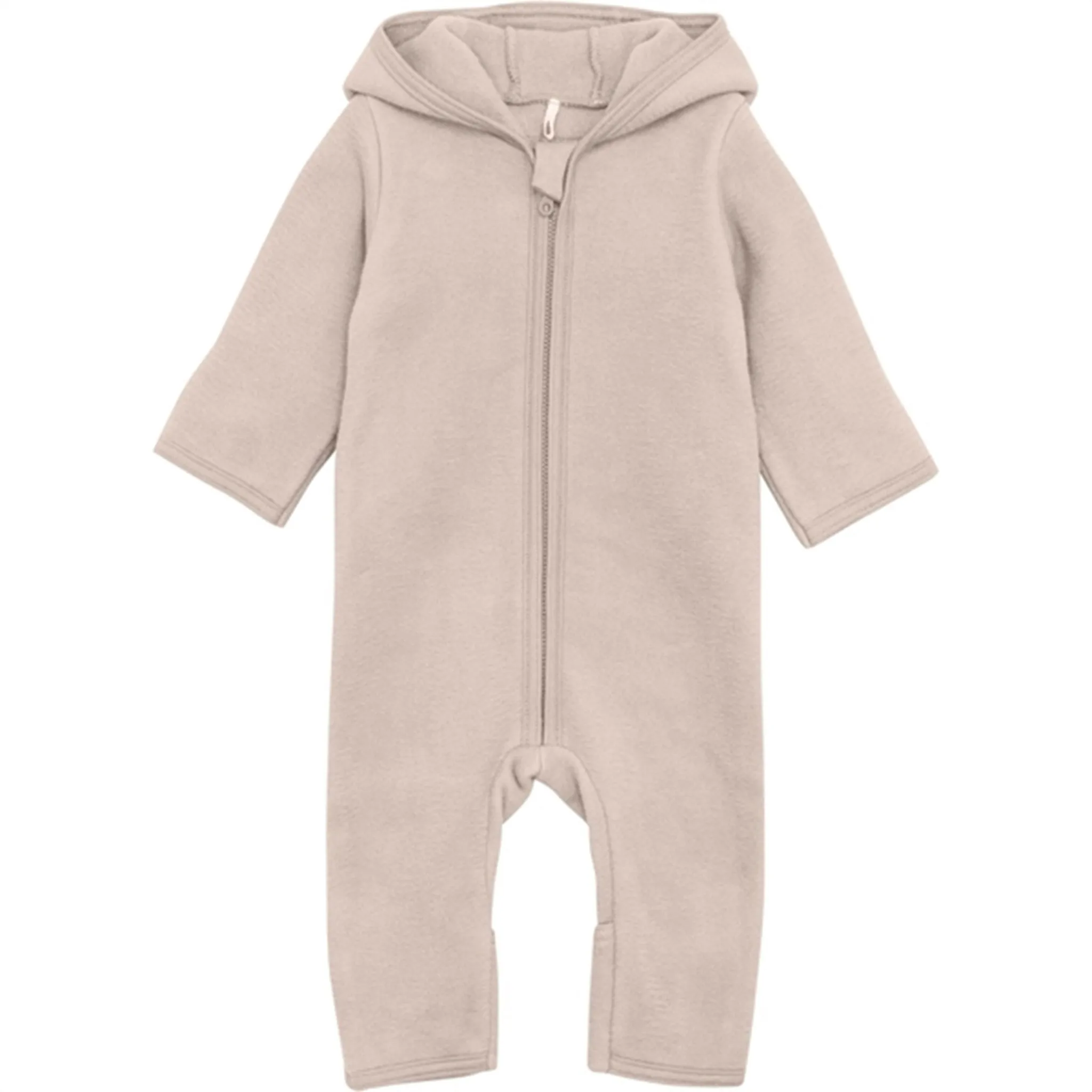 Huttelihut Pram Suit Ears Cotton Fleece Almond Peach Chic office attire