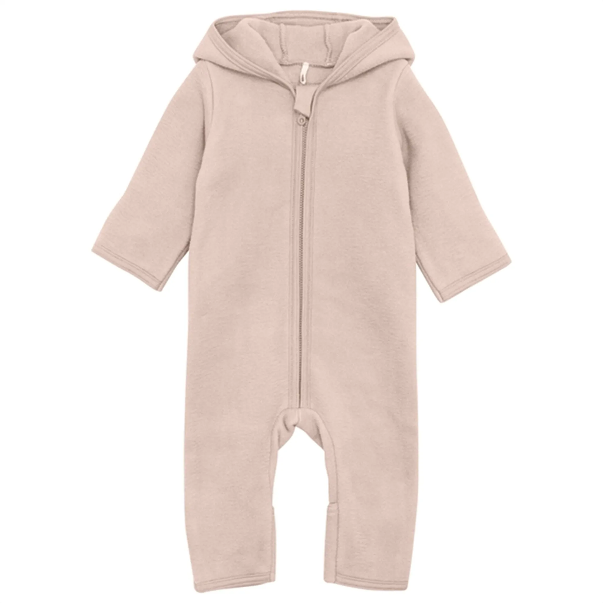 Huttelihut Pram Suit Ears Cotton Fleece Almond Peach Cotton-Blend