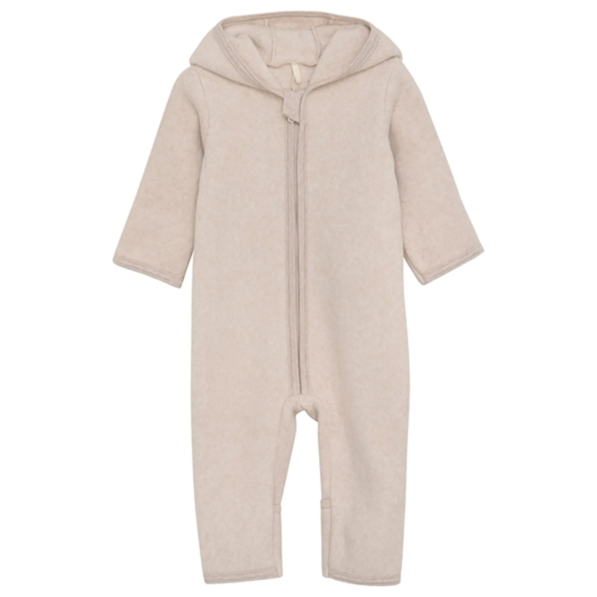 Functional-Design Huttelihut Pram Suit Ears Cotton Fleece Camel Melange