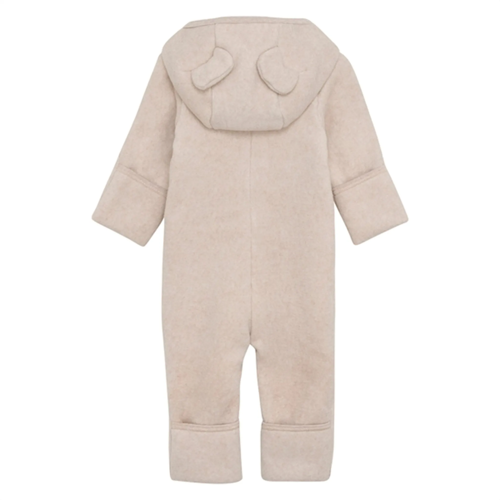 Reversible-Style Bishop-Sleeve Huttelihut Pram Suit Ears Cotton Fleece Camel Melange