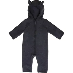 Velvet-Edge Front-Pocket Huttelihut Pram Suit Ears Soft Wool Allie Navy