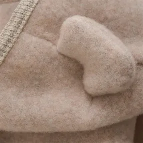 Hip-Length Flutter-Sleeve Huttelihut Pram Suit Ears Wool Fleece Dust Melange