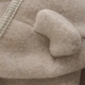Huttelihut Pram Suit Ears Wool Fleece Dust Melange Earth-Tone