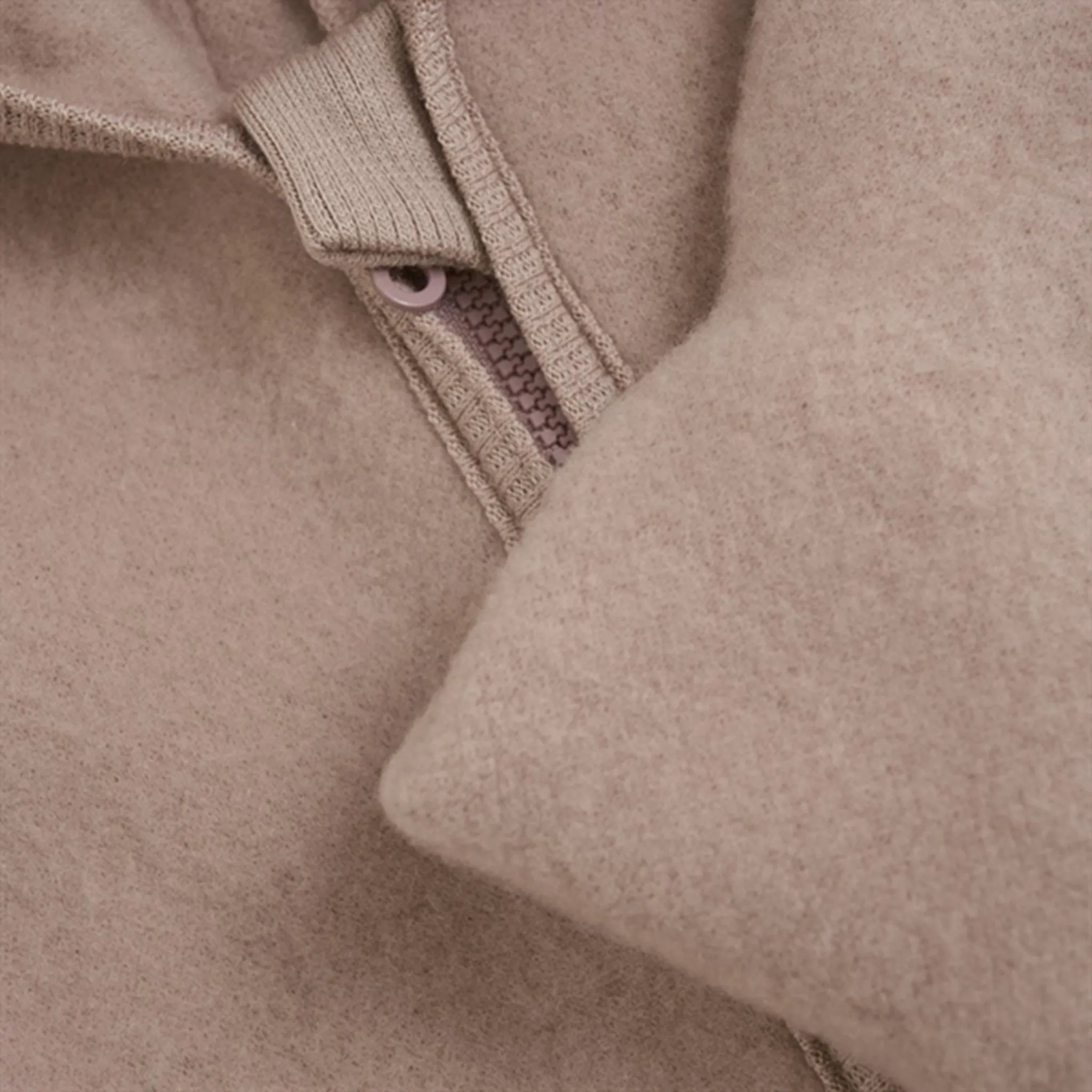 Draped-Style Huttelihut Pram Suit Ears Wool Fleece Mahogany Rose