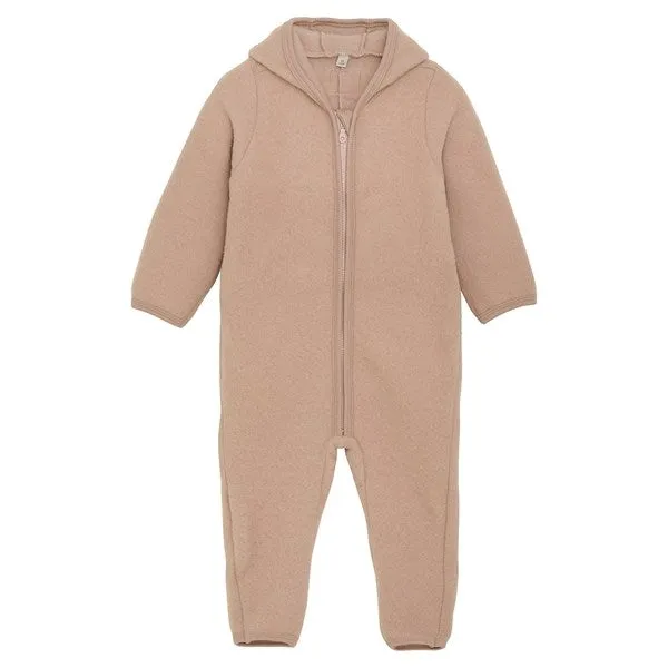 Velvet-Sleeve Must-have Huttelihut Pram Suit Ears Wool Fleece Mahogany Rose