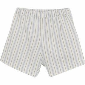 Regular Fit Huttelihut Woven Stripe Silver Sage Shorts