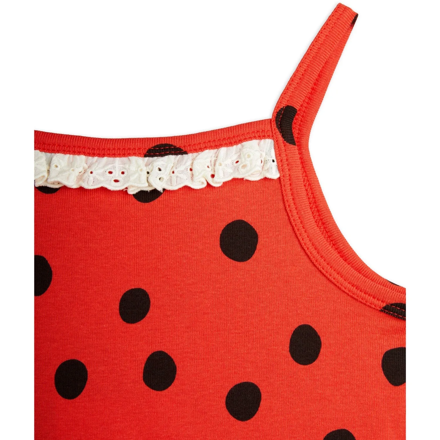 Non-Slip Closure Soft seams Mini Rodini Red Dots AOP Lace Tank