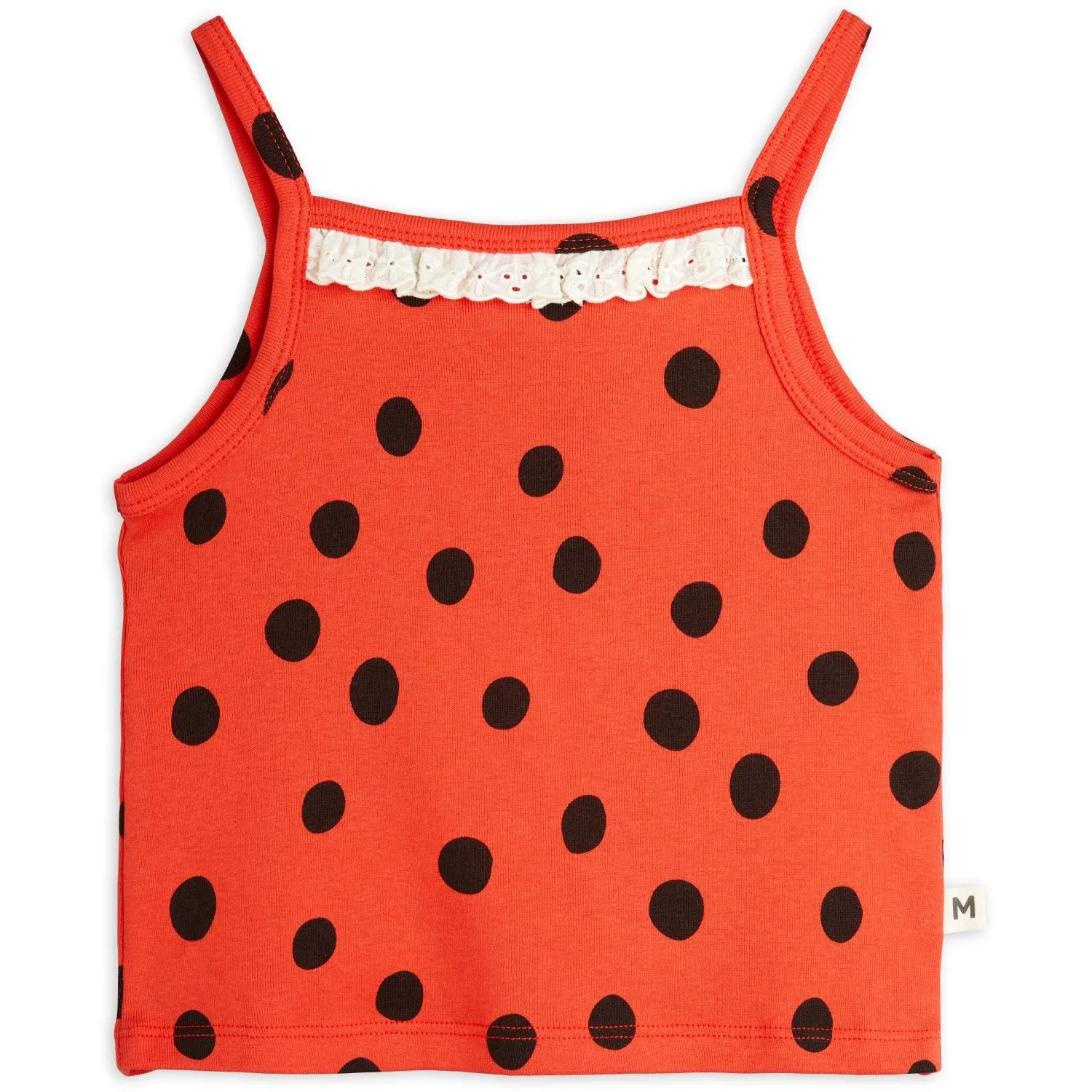 Mini Rodini Red Dots AOP Lace Tank Satin