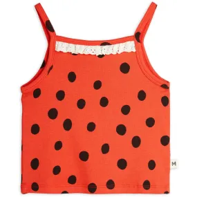 Mini Rodini Red Dots AOP Lace Tank Satin