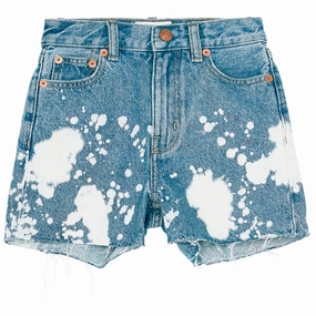 Finger In The Nose Cherryl Bleached Blue White Spots High Waist Shorts fitness industry