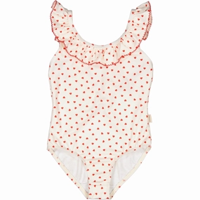 MarMar Swim Print Happy Hearts Swilla Bathing Suit Minimalist Style Antimicrobial Treatment