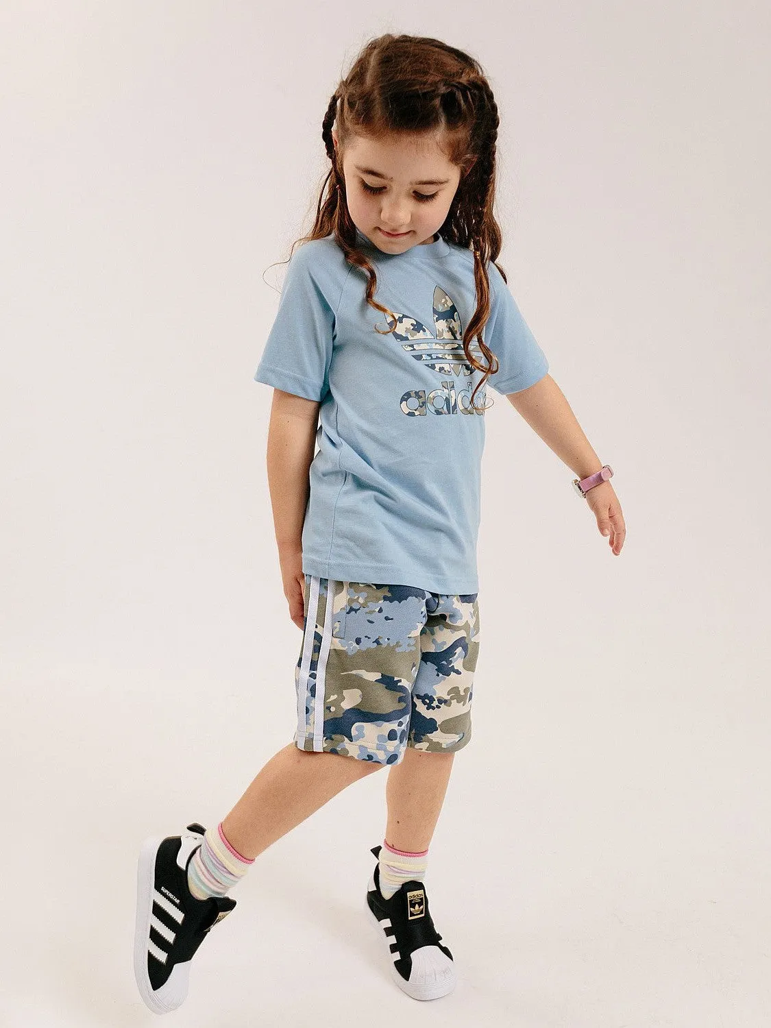 Camouflage Print StrategicPaddingZones J Short Tee Set - Clear Sky