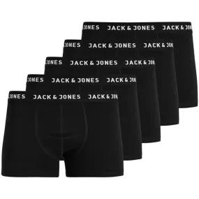Jack & Jones Junior Black Huey Boxer Shorts 5-pack Noos Zero Line Everyday Piece