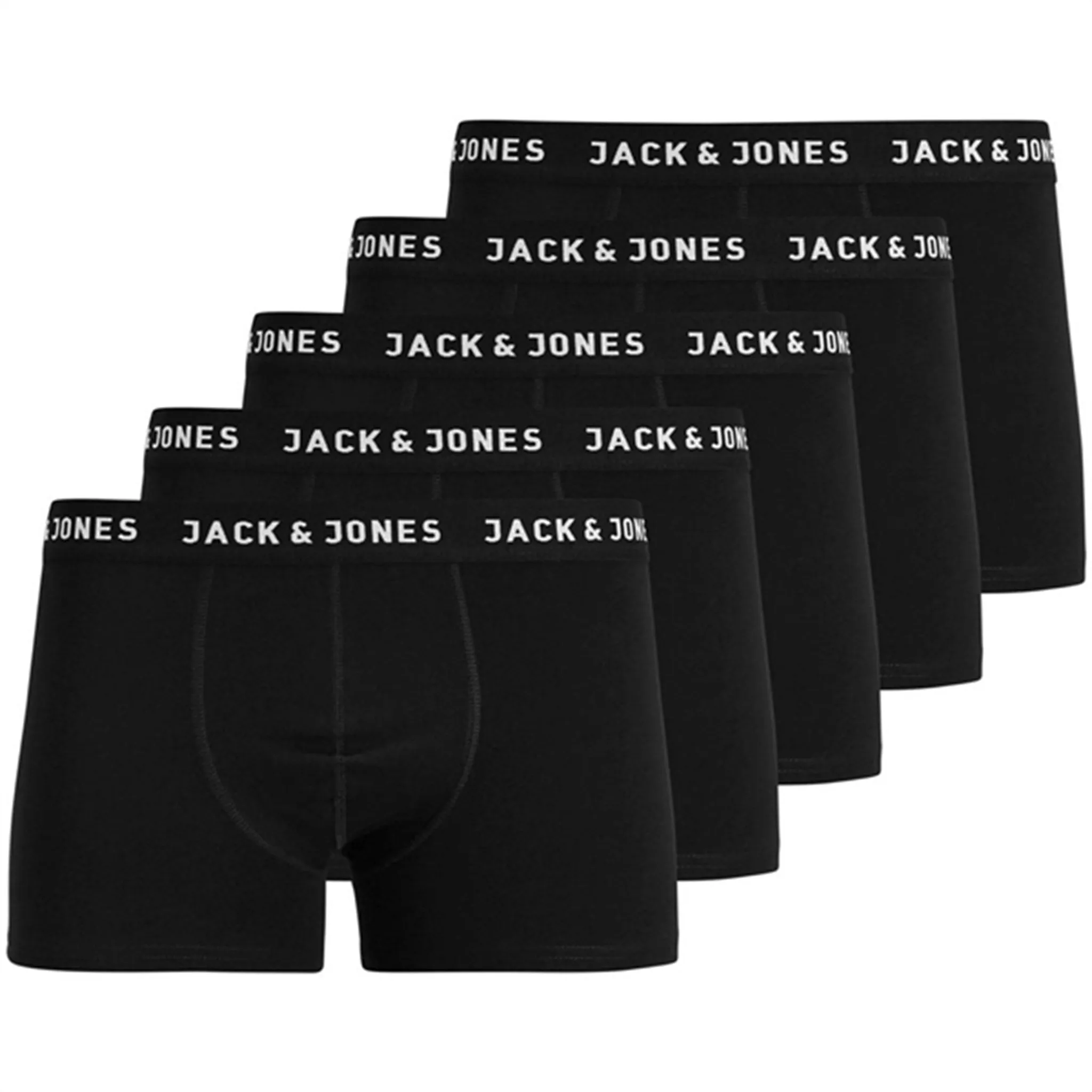 Anti Irritation Jack & Jones Junior Black Huey Boxer Shorts 5-pack Noos