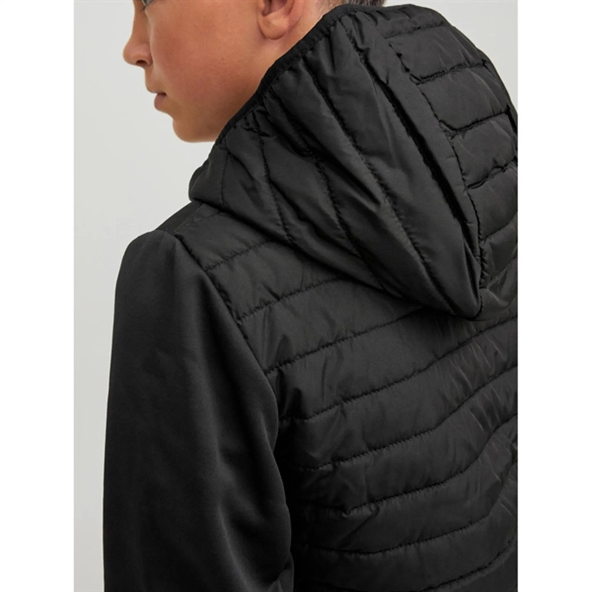 Jack & Jones Junior Black Multi Quilted Transitional Jacket Noos Simple Layer detachable sleeves
