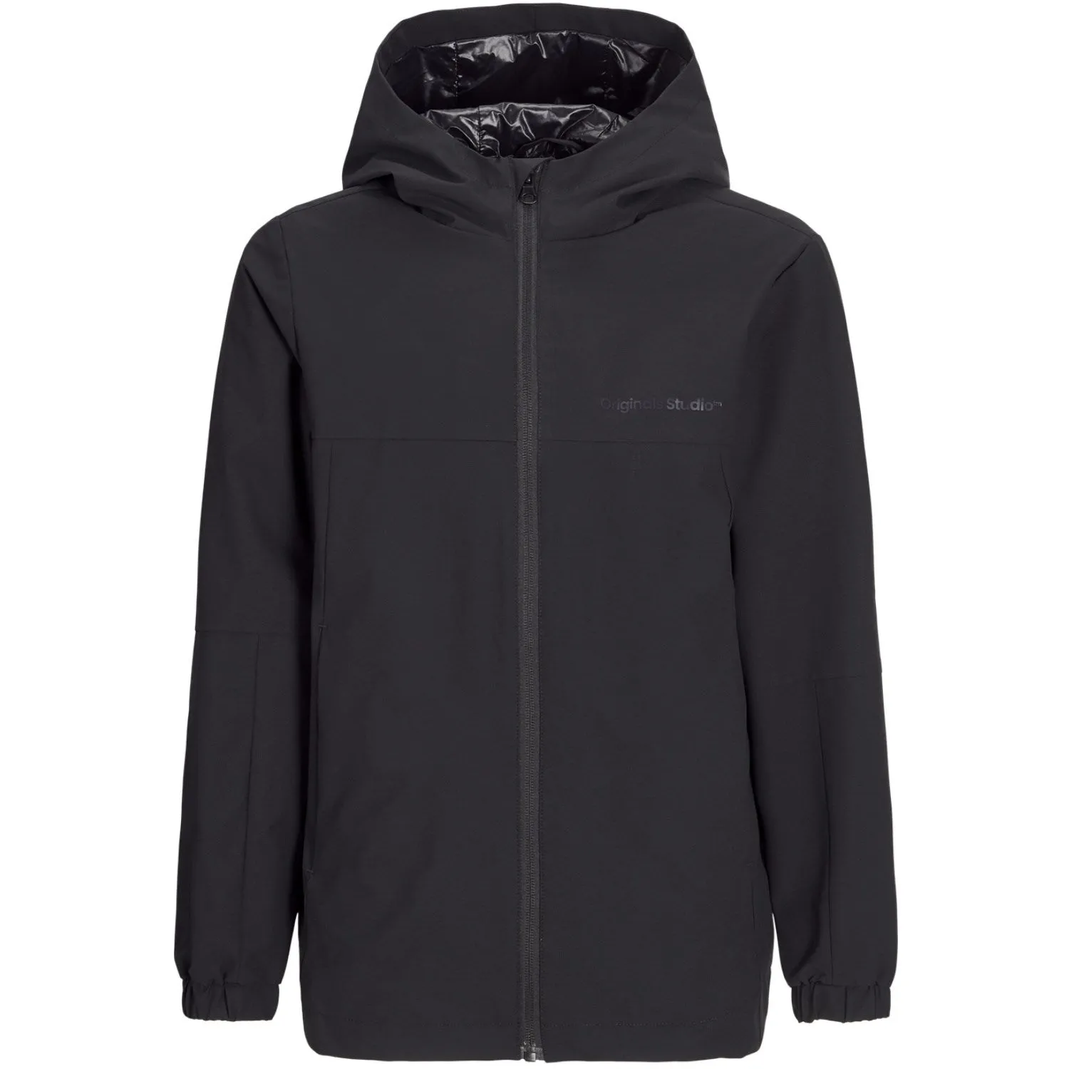 Ergonomic Pattern Jack & Jones Junior Black Vesterbro Hood Jacket