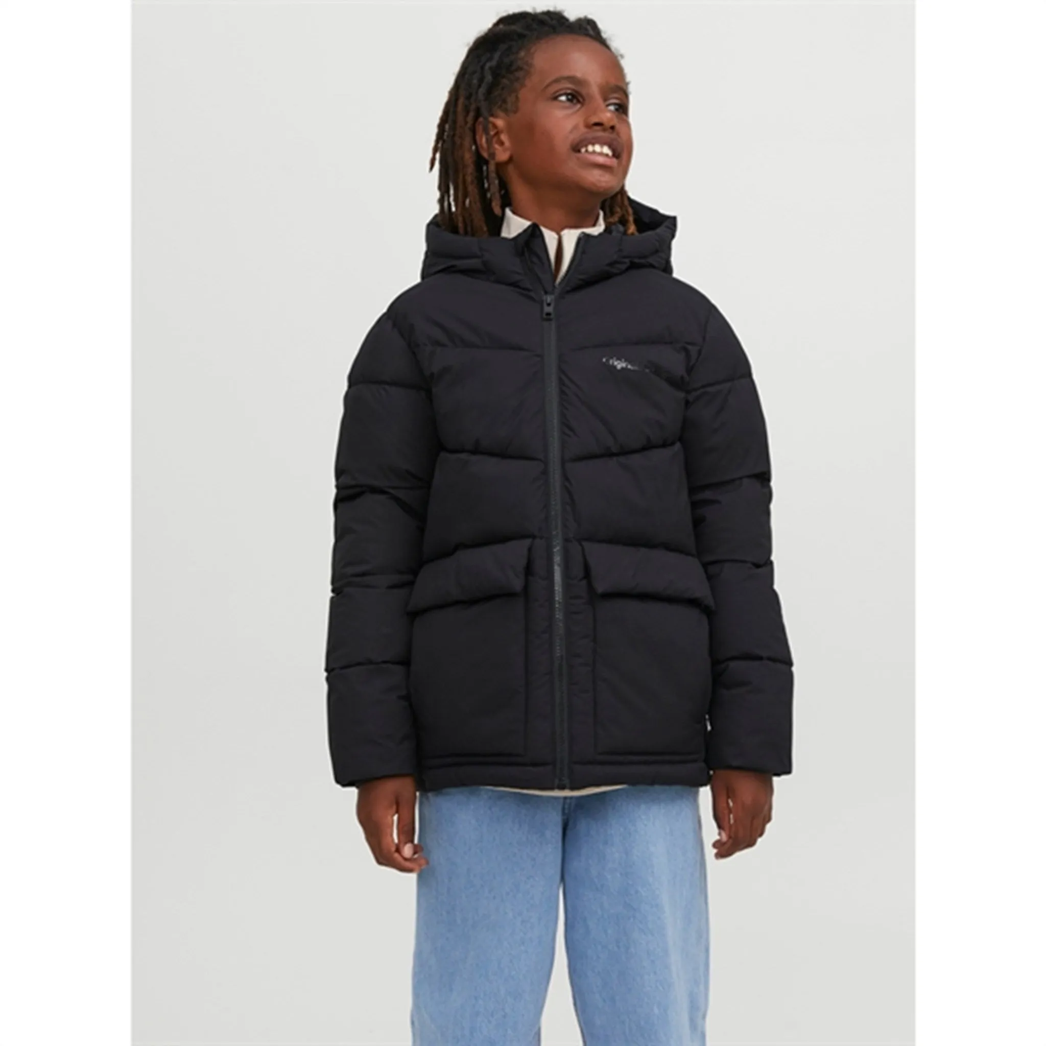 Bow-Detail Soft cotton garment Jack & Jones Junior Black Vesterbro Puffer Jacket