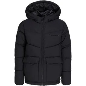 Jack & Jones Junior Black Vesterbro Puffer Jacket packable Buckle-Detail