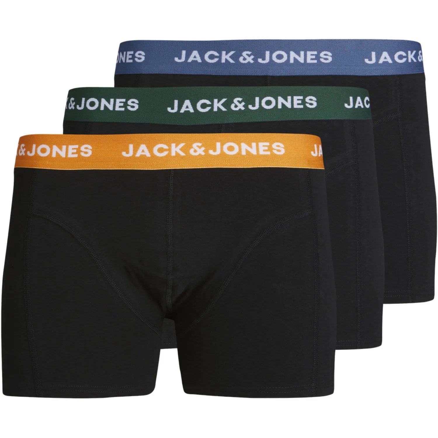 Jack & Jones Junior Dark Green Jacgab Trunks 3 Pack Jnr Noos elastic waistband Fresh Smooth