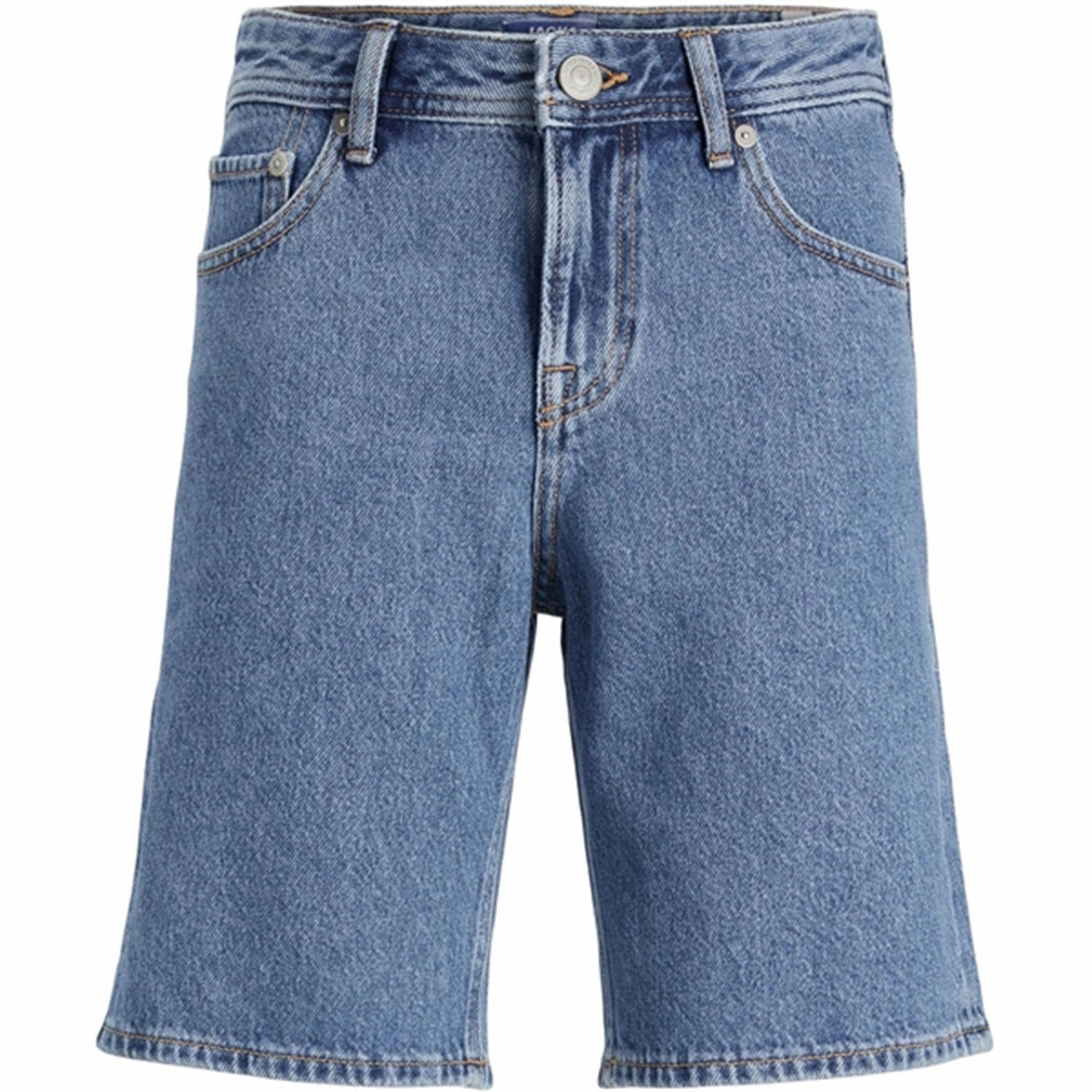 Contoured Cuff Design Jack & Jones Junior Blue Denim Original Chris Shorts 412