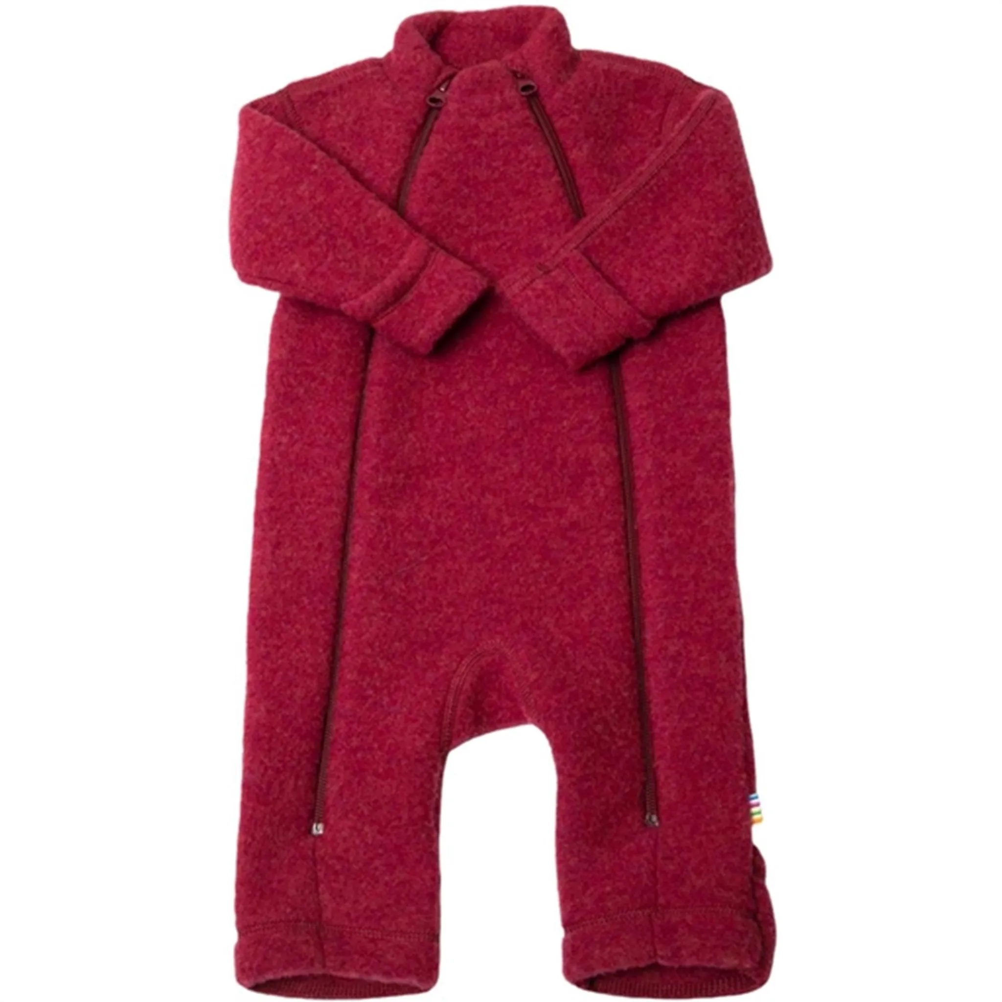 Layered-Look Joha Wool Fuchsia Melange Overalls