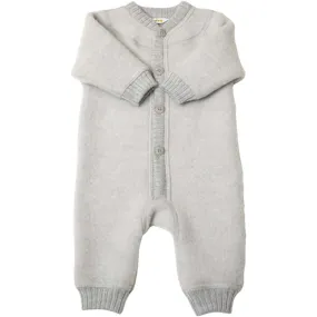 Joha Wool Silver Melange Overalls Silk-Blend