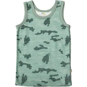 Easy to match Joha Wool/Cotton Green AOP Undershirt