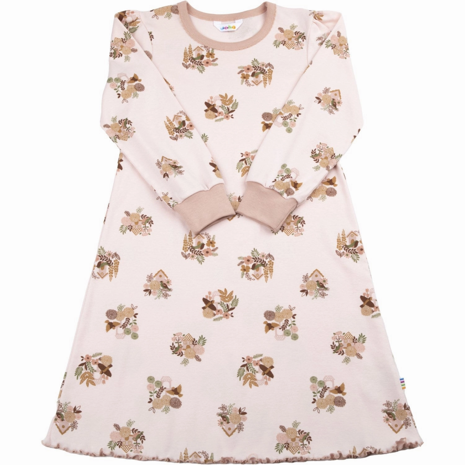 Gentle Lounge Feel Layered Look Design Joha Cotton Peach NIght Dress