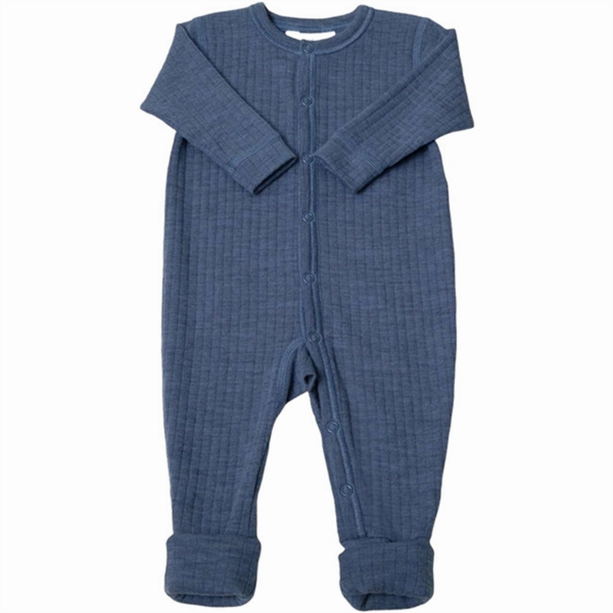 Premium Retro Joha Wool Blue Melange Nightsuit