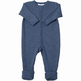 Modern Charming Lightweight Street Joha Wool Blue Melange Nightsuit