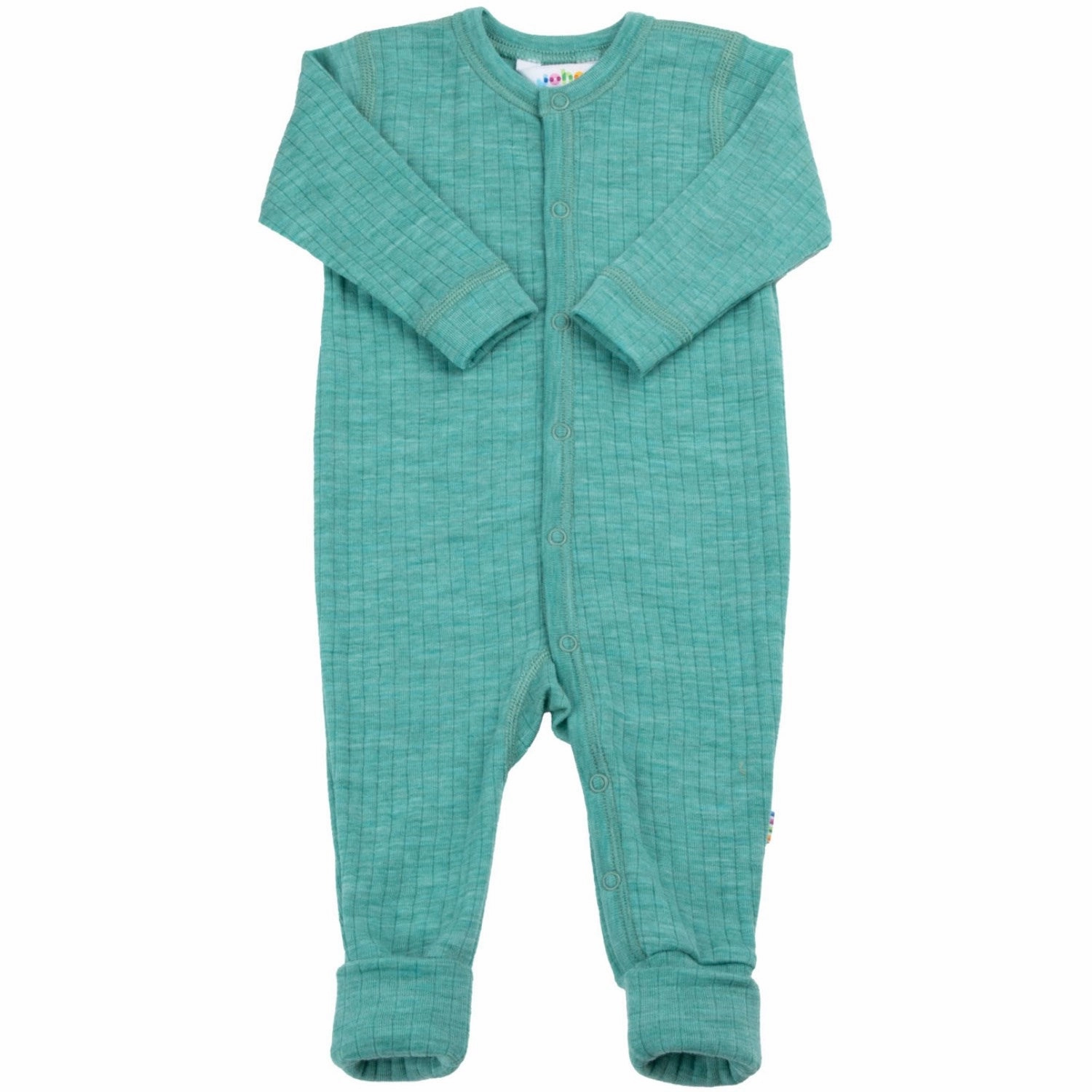 Joha Wool Green Nightsuit 2in1 Foot Basic Tear Resistant Knit