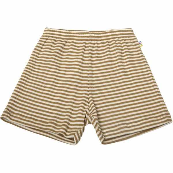 Joha Wool Khaki Shorts Layered Panel Design