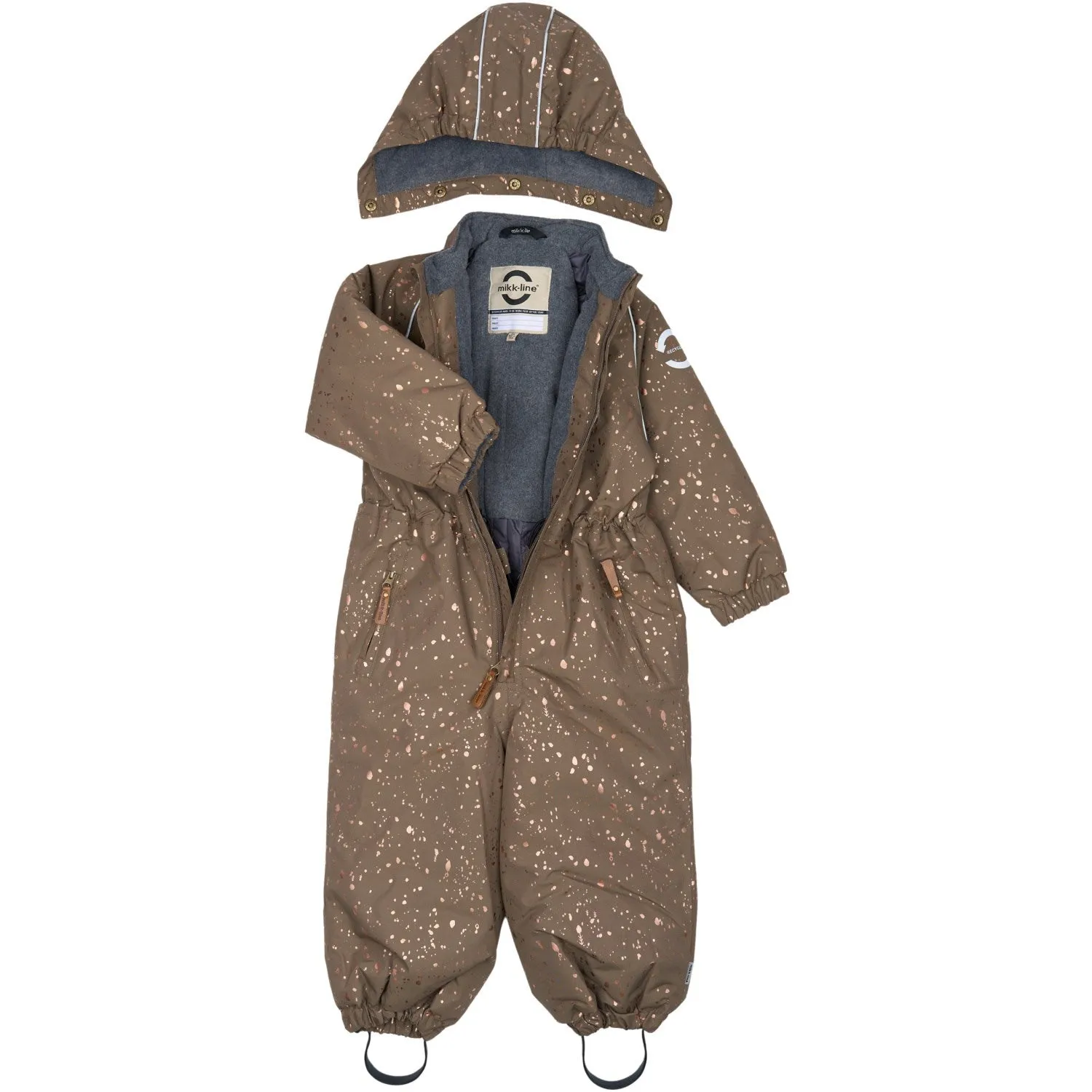 Mikk-Line Chocolate Chip Polyester Suit Glitter Draped-Style