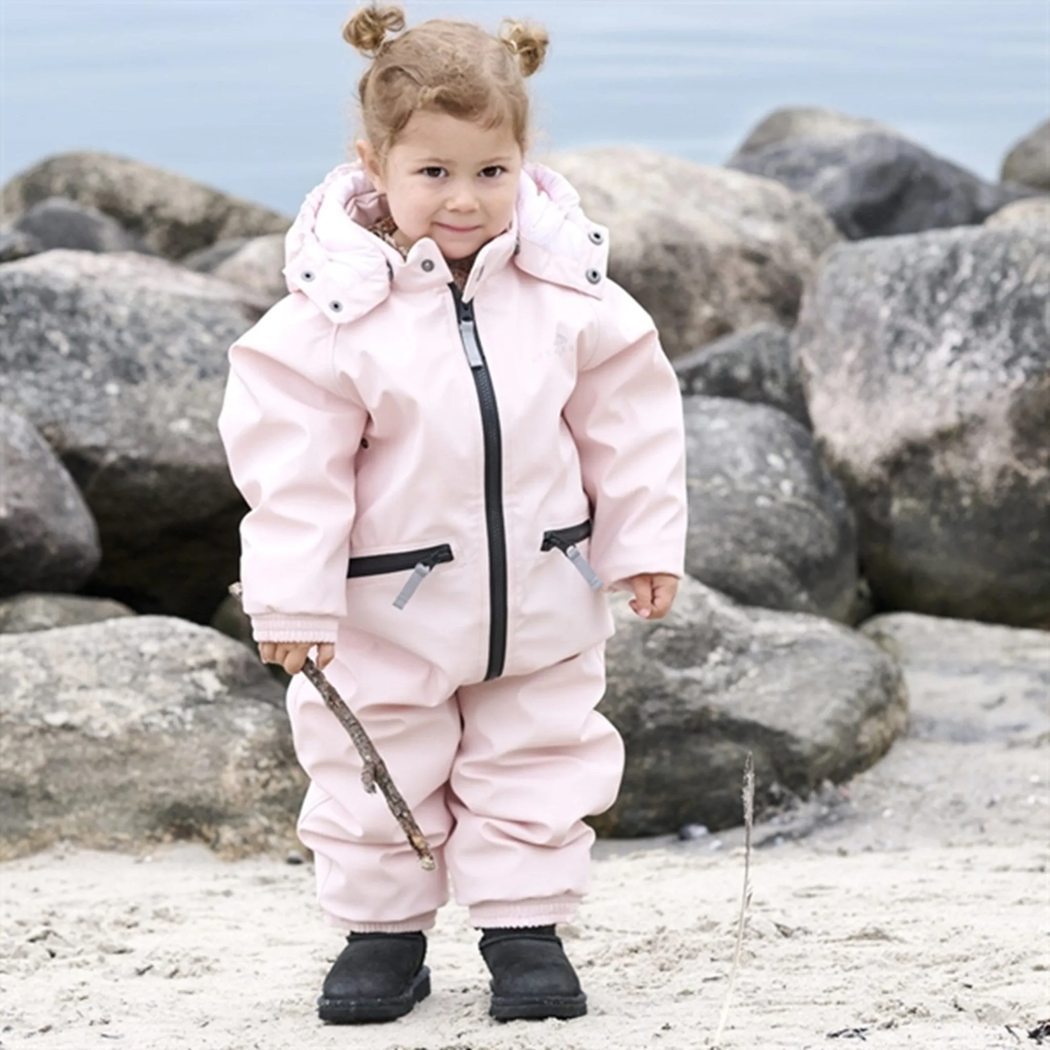 Ver de Terre Gummi Flyverdragt Rose Powder Embroidered-Detail Keyhole-Back