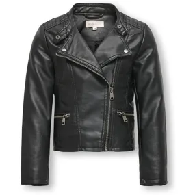 Mix - and - Match Era Kids ONLY Black Freya Faux L?der Biker Jacket Noos