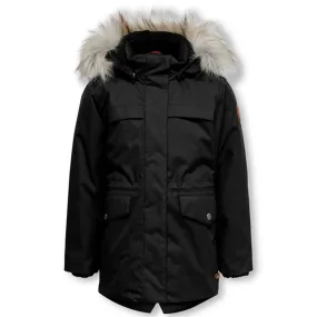 Suitable for team sports kids only Black Newliva Waterproof Fur Parka Coat