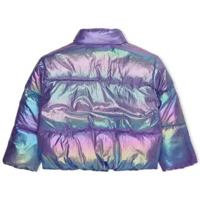 Kids ONLY MINI Purple Opulence Metallic Celine Short Quilt Jacket Must-have